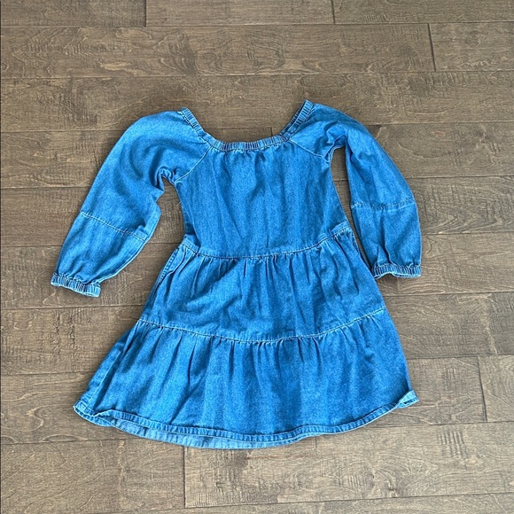 Hayden Girls Other - Hayden Girls Blue Denim Tiered Puff-Sleeve Dress